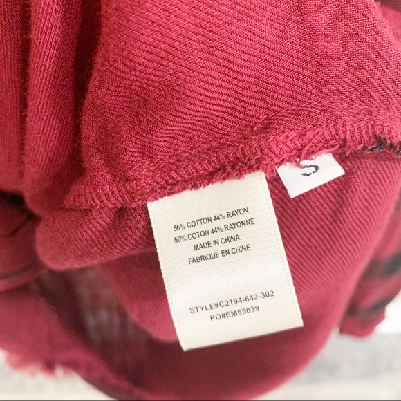 Anthropologie Cloth & Stone. Red & Black Flannel. - Picture 7 of 7